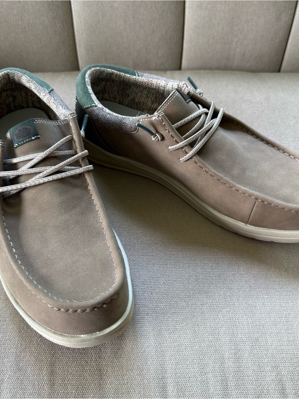 Hey Dude Men's Taupe Brown Casual Slip-On Loafers